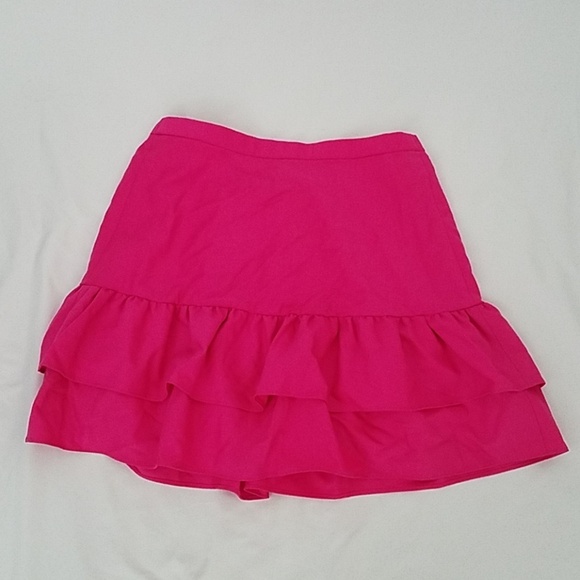 J Crew Ruffle Skirt Size 10 G7119 Vtg Berry